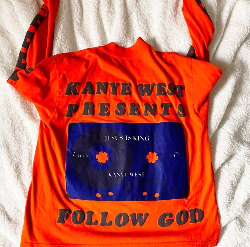 Kanye West Sunday Service Shirt ,Large, Orange Longsleeve, (first pic is back of